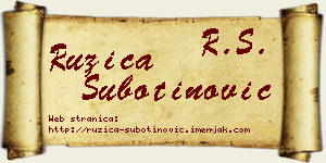 Ružica Subotinović vizit kartica